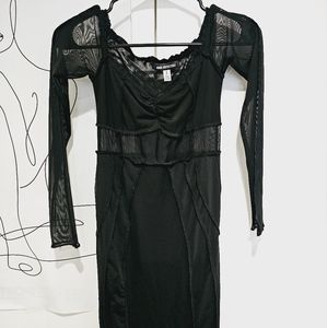 UO Trinity Sheer Mesh Midi Dress